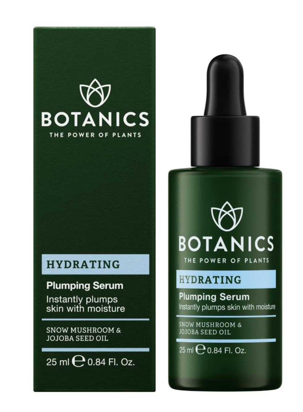 Botanics Hydrating Plumping Serum Snow Mushroom Jojoba 0.84oz NEW
